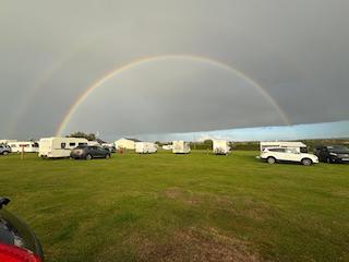The lovely rainbow over some vans on the last night of our holiday rally in Herne Bay.  A nice end to a great week.